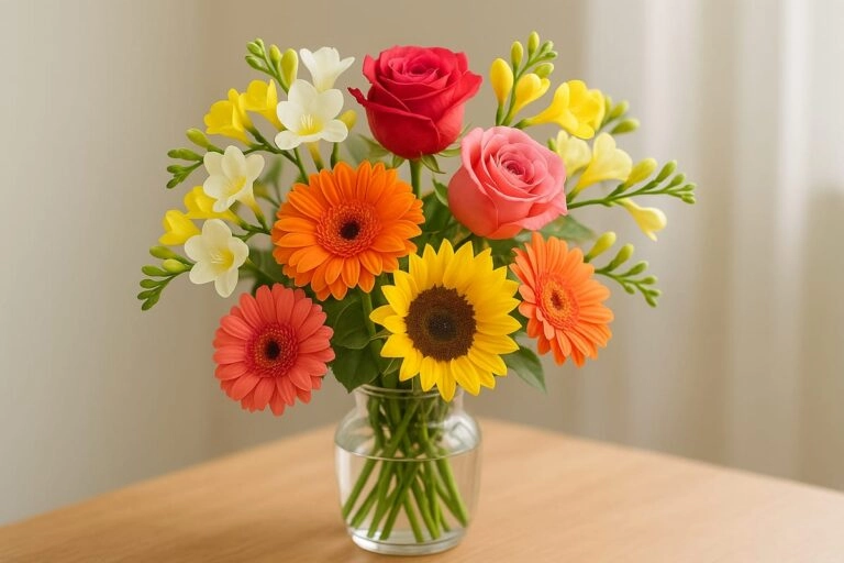 Ungiftige Schnittblumen für Tierhaushalte Ungiftige Schnittblumen wie Freesien, Rosen, Gerbera und Sonnenblumen für Tierhaushalte
